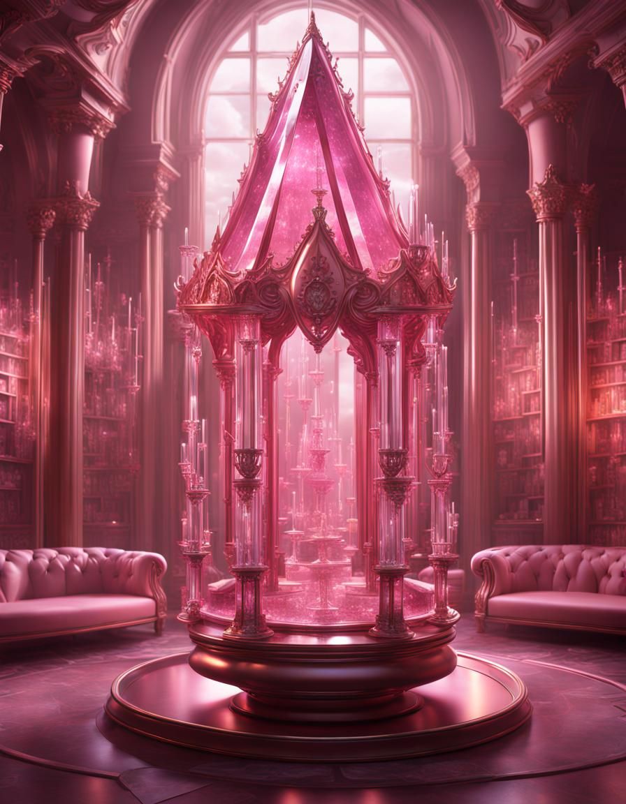 Pink and champagne super Elegant  glass castle