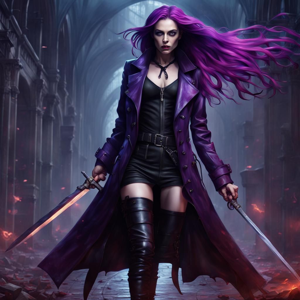 Gothic Woman with Sword: Fantasy Concept Art
