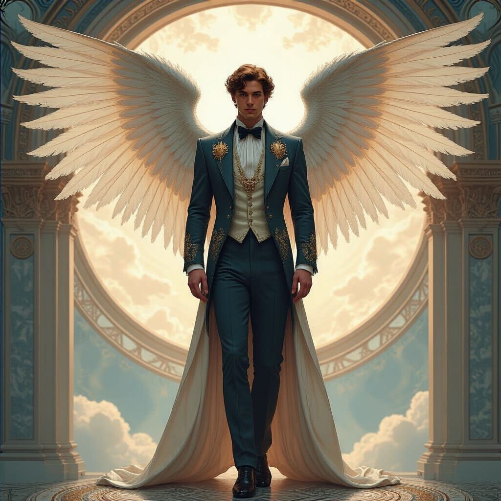 Male Angel wings earned.