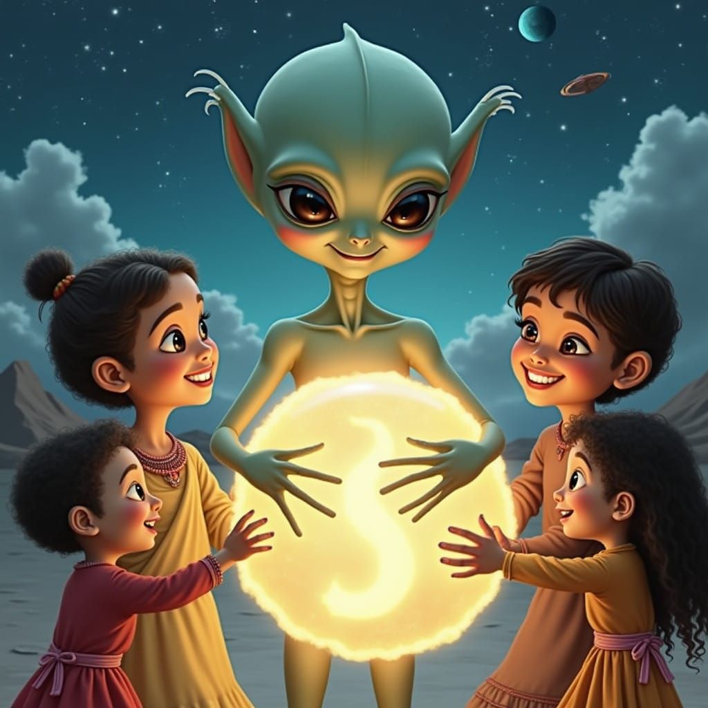 Friendly Alien Teaches Unity to Children