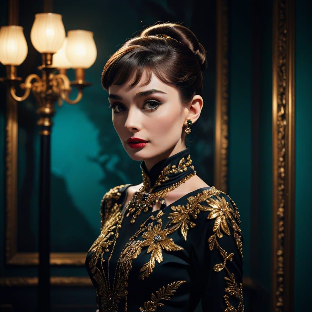 Audrey Hepburn Reimagined: Vintage Glamour Meets Exotic Mode...