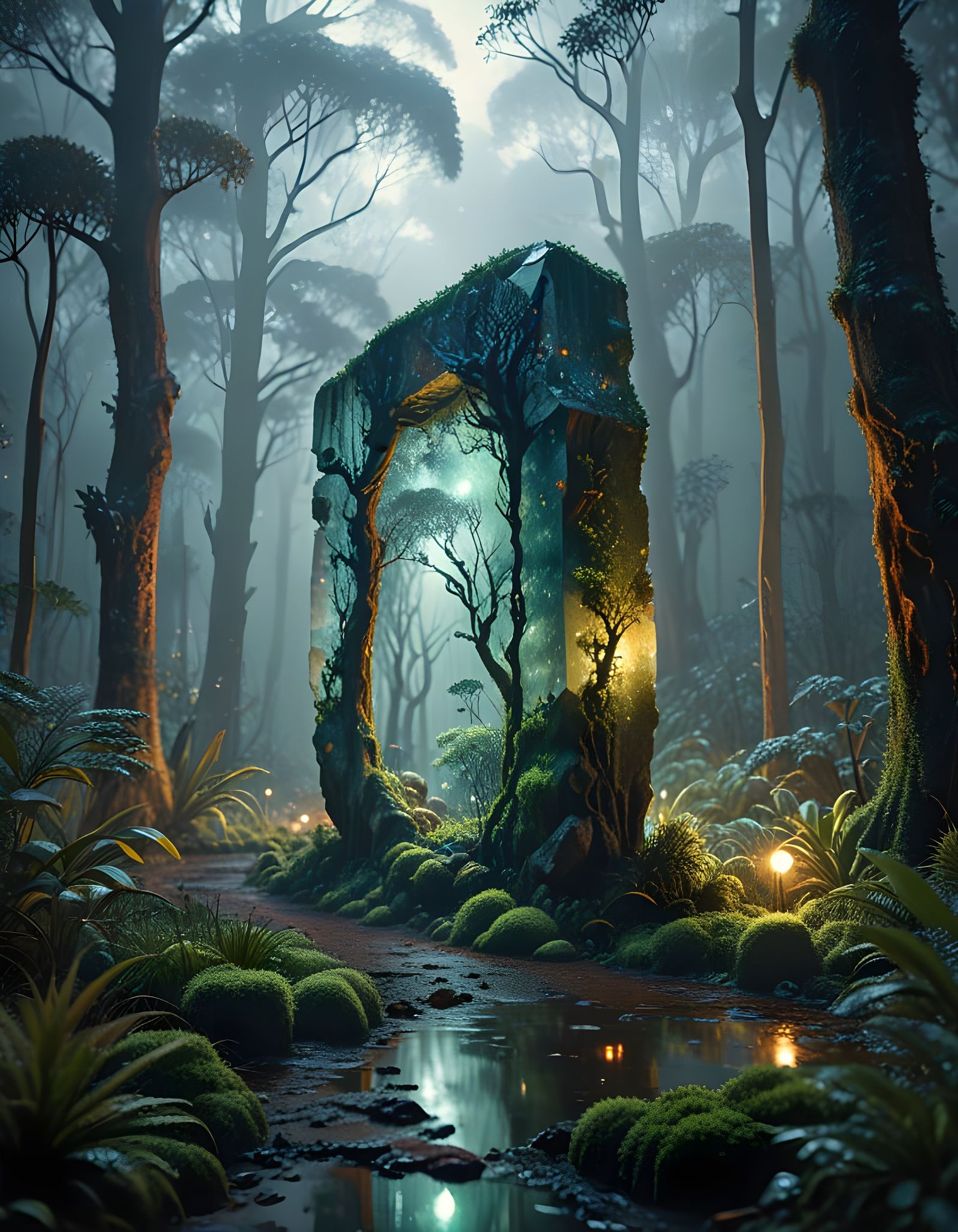 Ancient Crystal Portal in Radiant Australian Landscape