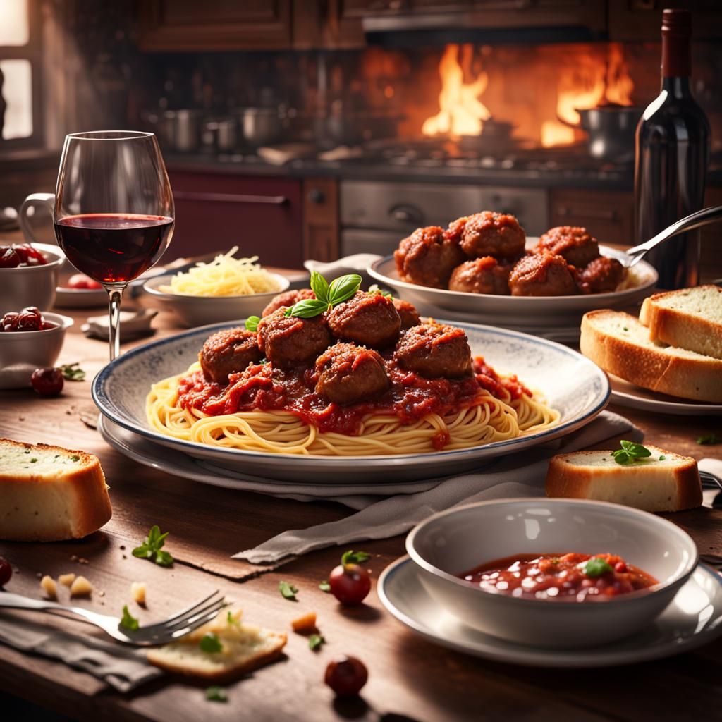 Delicious Spaghetti Bolognese in Traditional Italian Kitchen