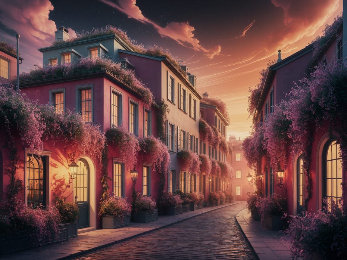 Dreamlike Urban Fantasy in Golden Light