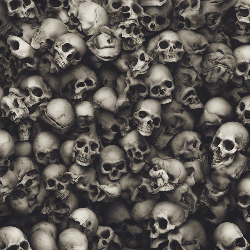 Detailed Image of Countless Tiny Skulls