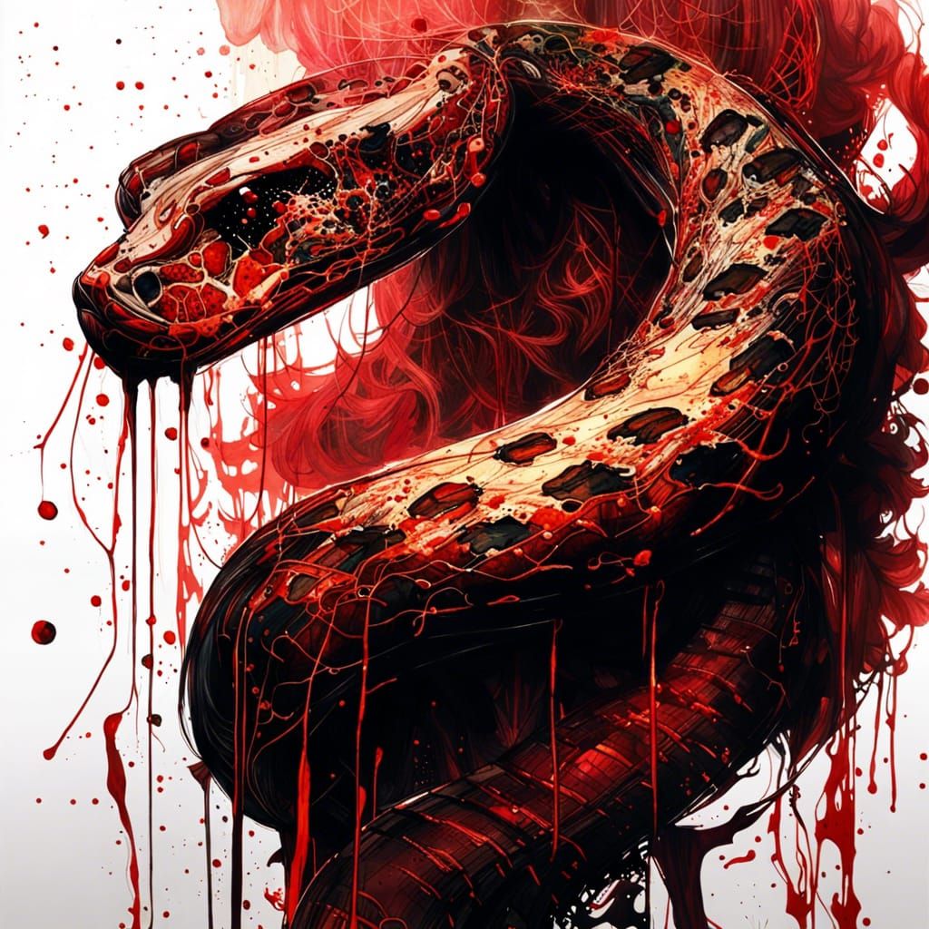 Eldritch Cobra Snake in Dissolving Ink