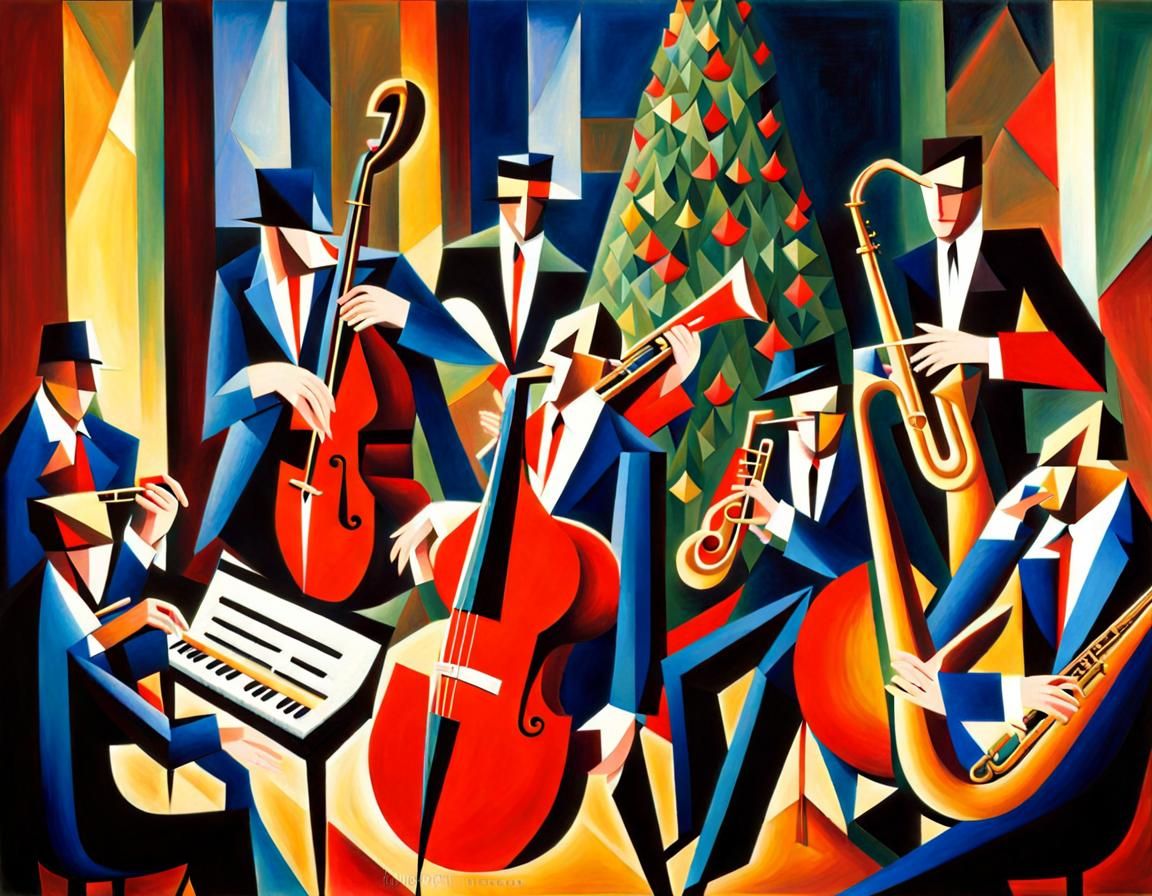 Cubist Jazz Band Christmas Tree Performance