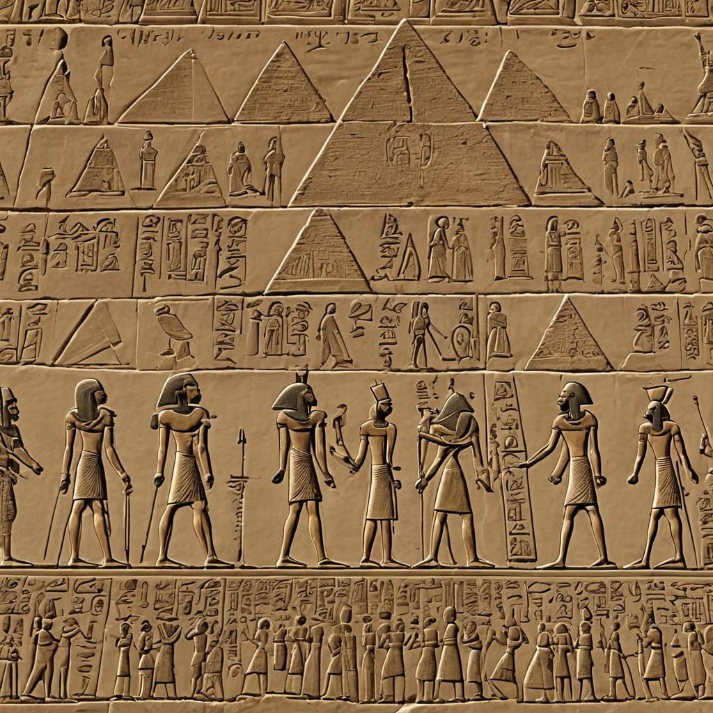 Giants Building Pyramids: Detailed Matte Painting