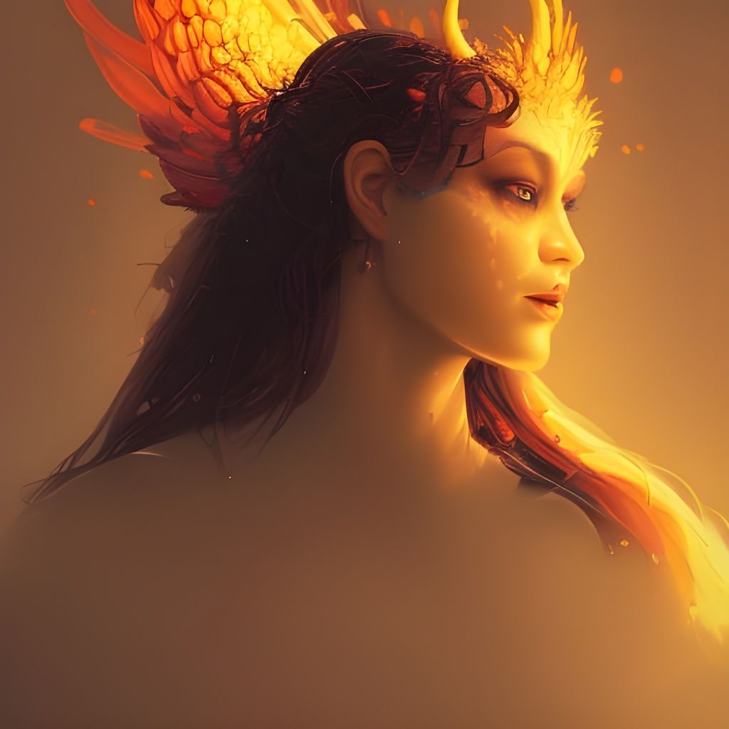 Stunning Phoenix Portrait in Dark Fantasy Style