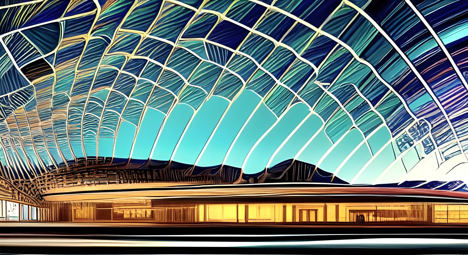 Vibrant Iron Architecture at Night