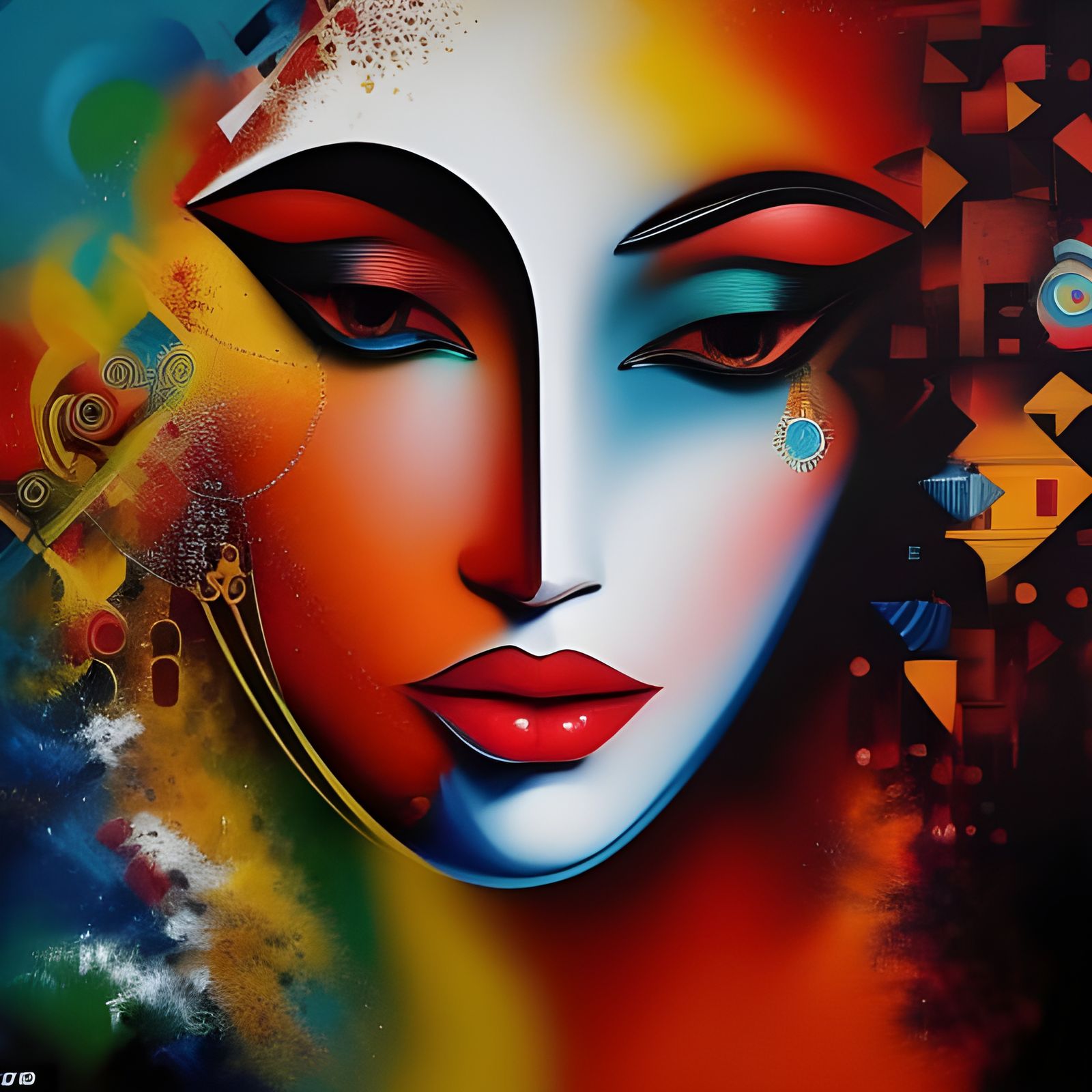 Colorful Goddess Stencil Art in Unreal Engine