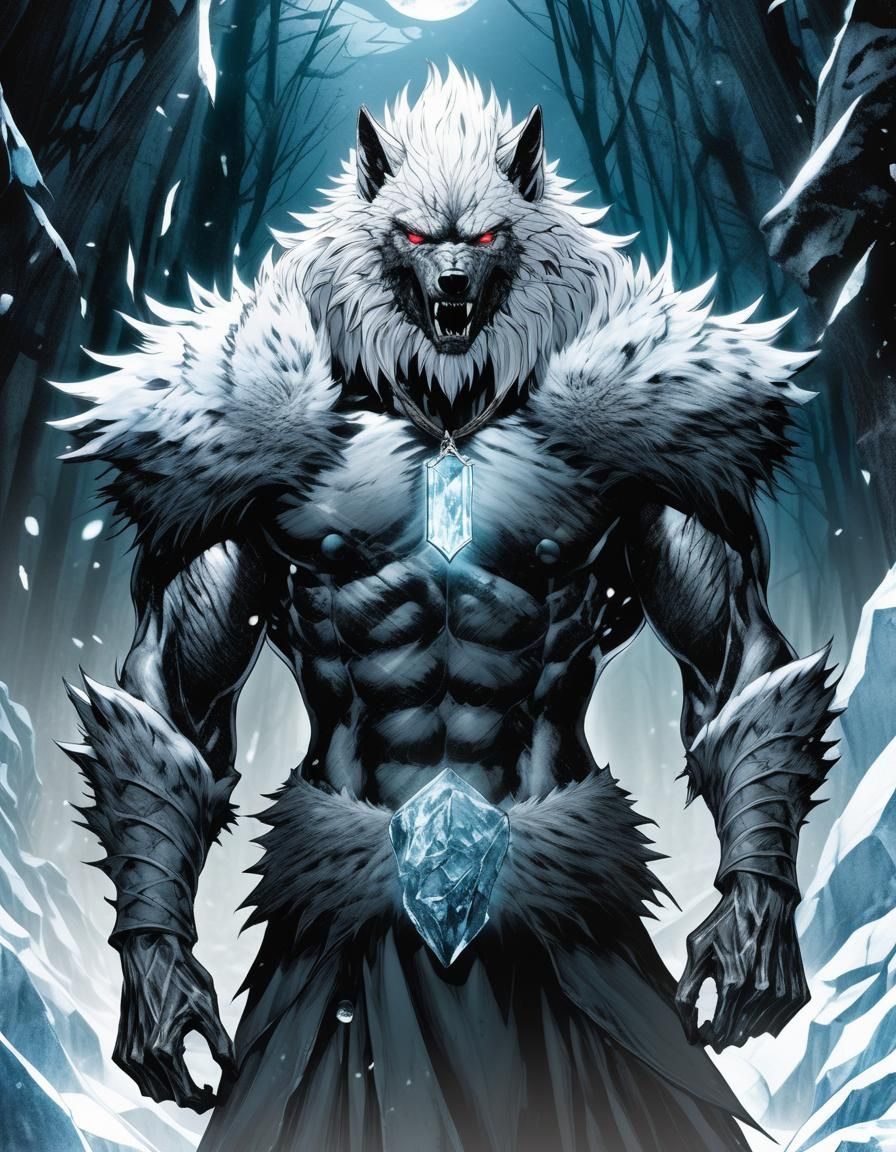 Ice Wolf Man: Dark Fantasy Anime Visual