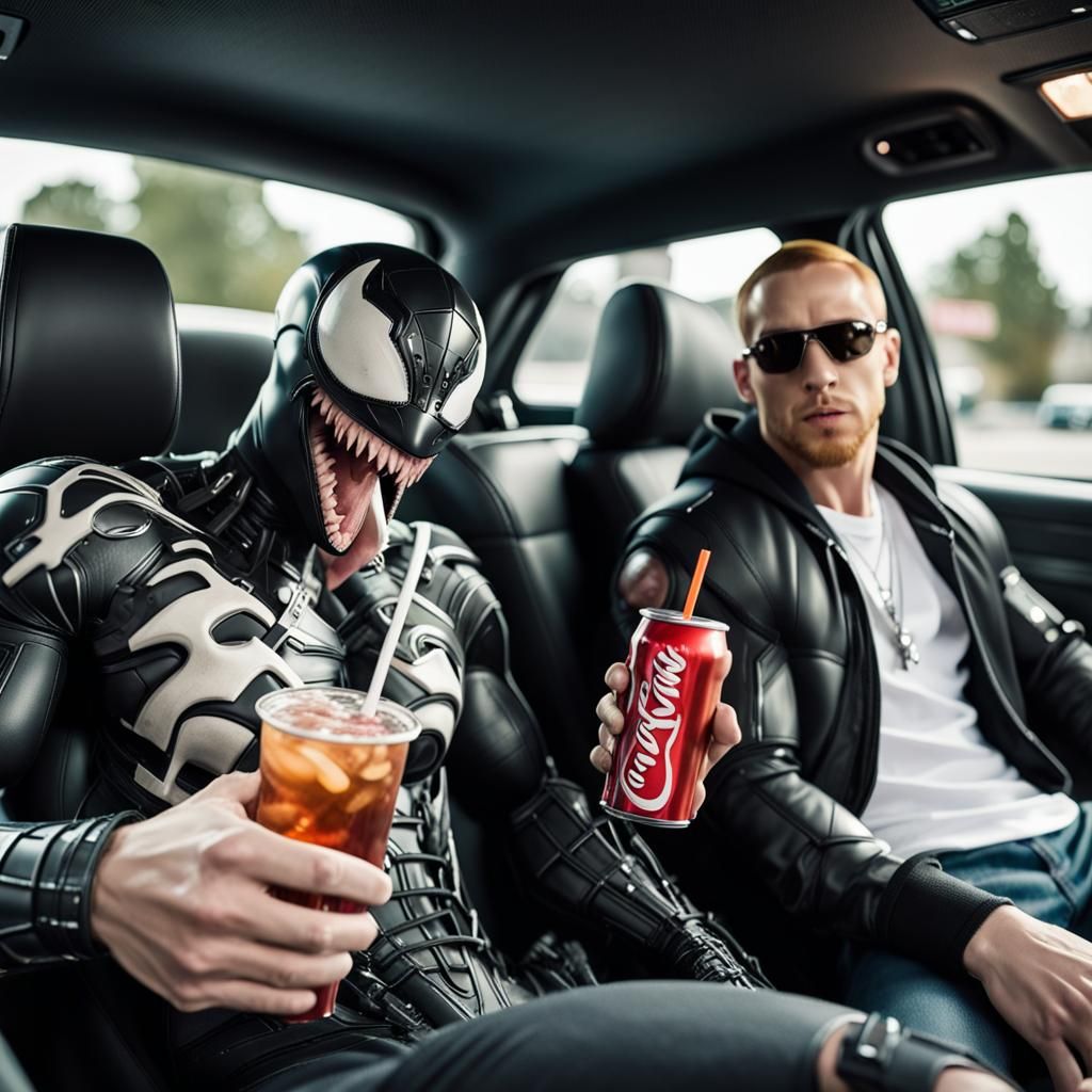 Eminem, Venom, and Ryan Gosling Enjoying Sodas