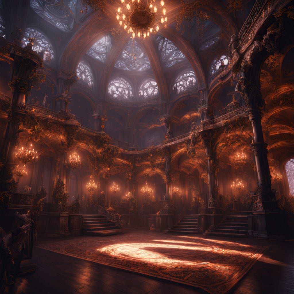 Vampire Masquerade Ball in Gothic Ballroom