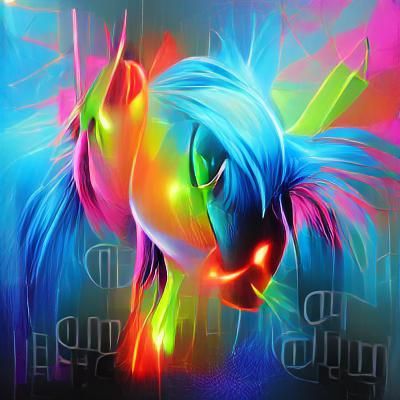 Rainbow Dash in Neon Acrylic Art Style