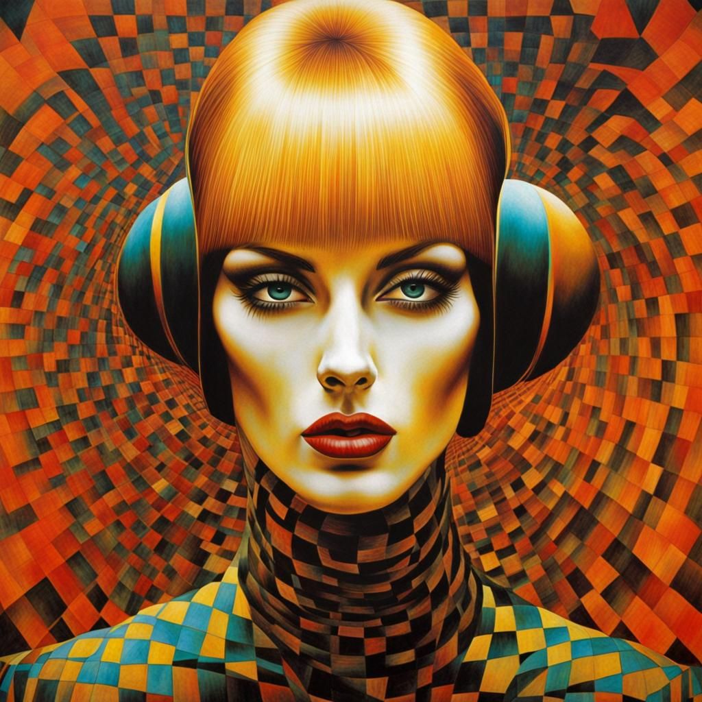 Vibrant Geometric Op Art Illusion