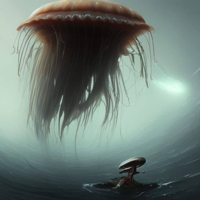 Giant Jellyfish in Sinister Fantasy Art