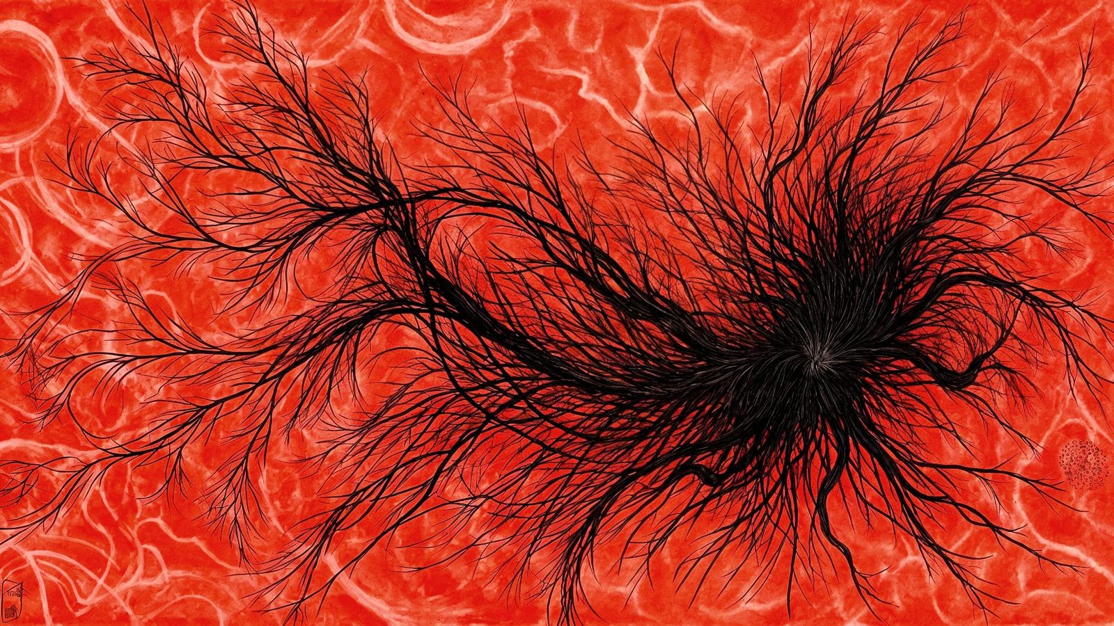 Hyperdetailed Ink Drawing of a Virus