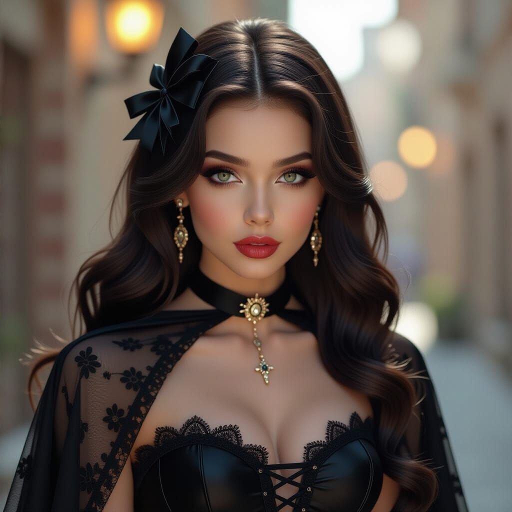 Elvira Movie Poster in Gothic Horror Style