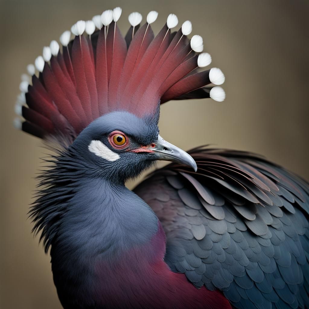 Majestic Victoria Crowned Pigeon Portrait