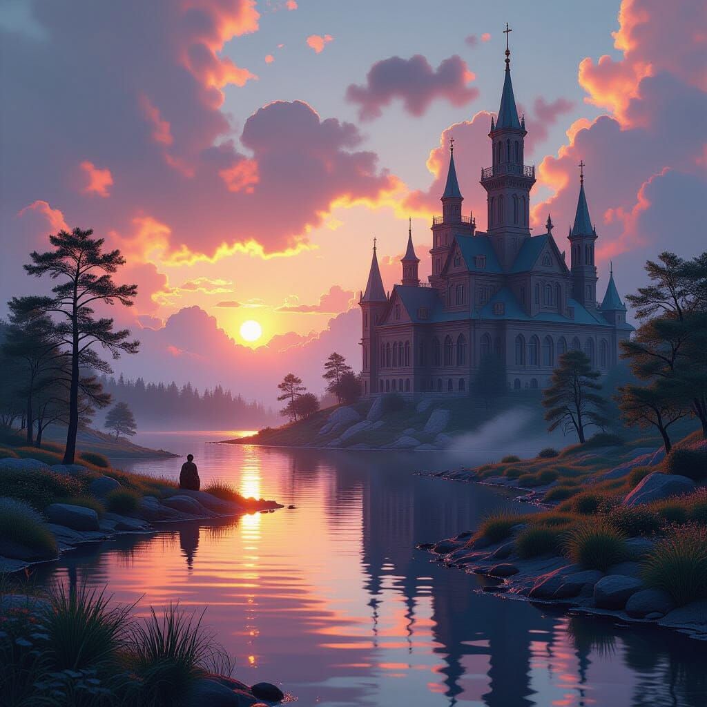 Surreal Fantasy Scene with Cinematic Lighting