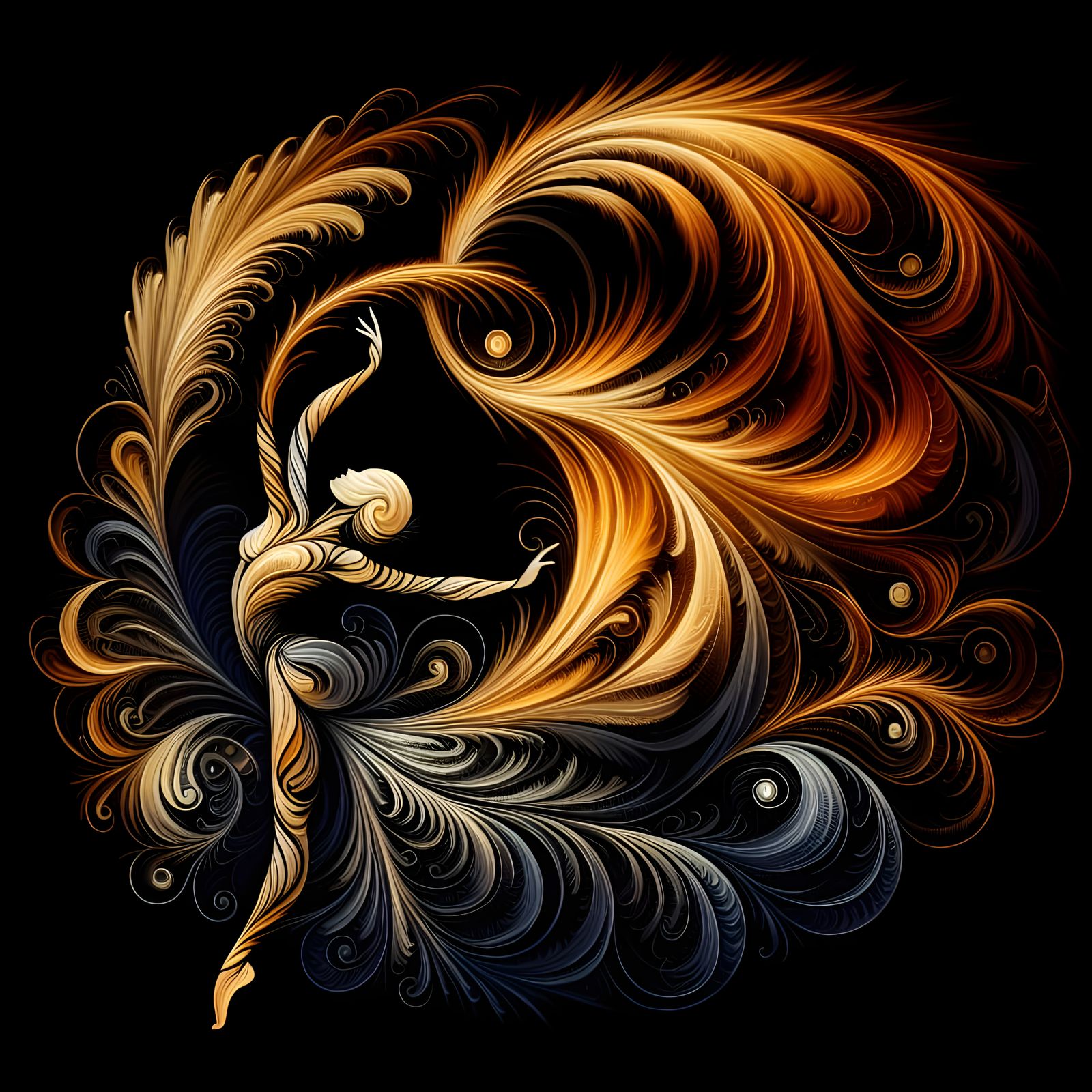 Abstract Dancer in Motion: A Digital Painting