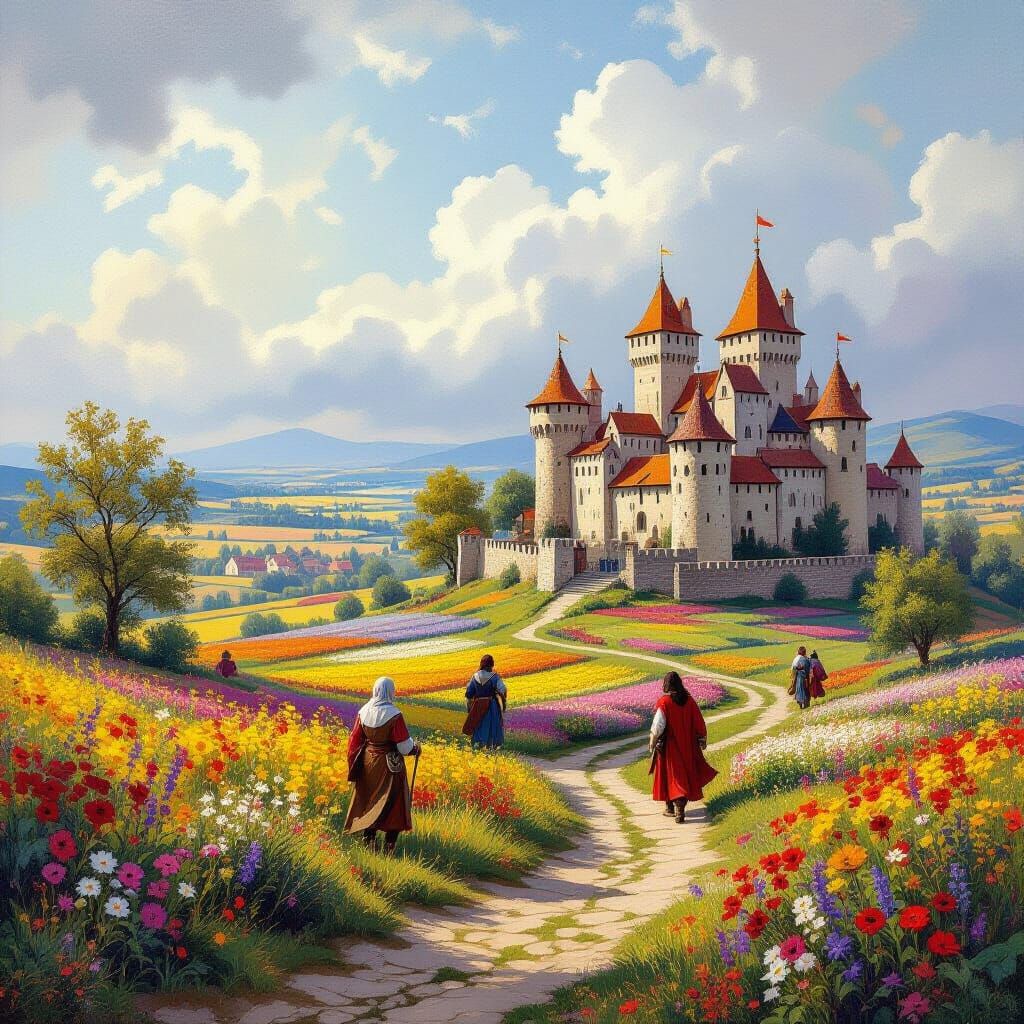 Mediaeval Landscape in Muted Colors