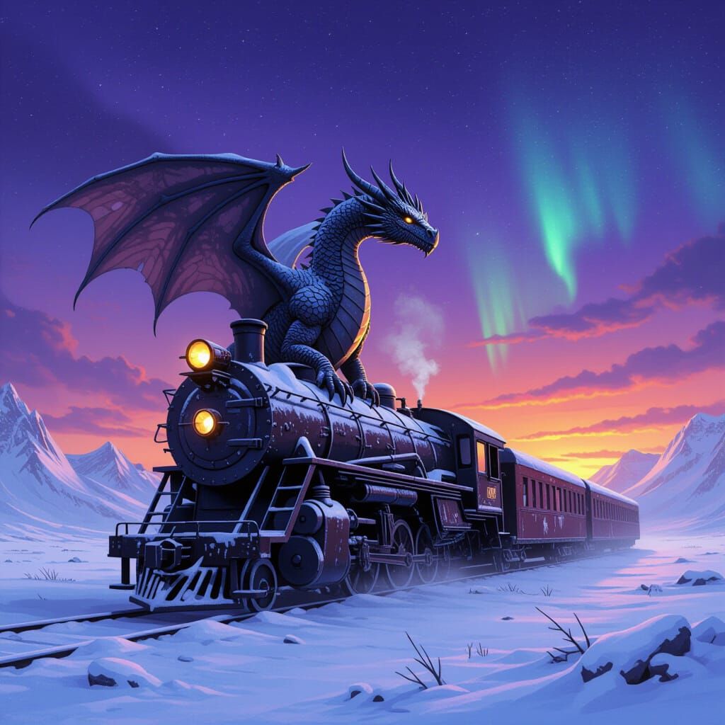 Ancient Dragon on Frozen Train Carriage