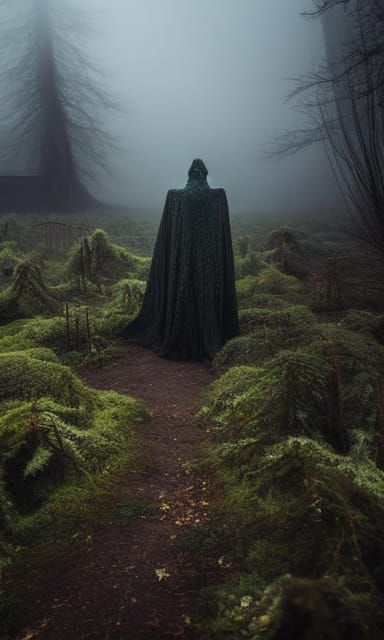 Ominous Plague Doctors in a Desolate Landscape