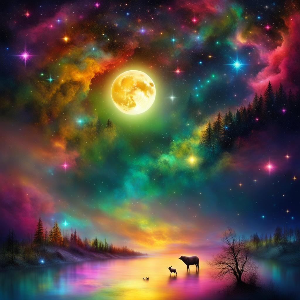 Cosmic Sci-Fi Reflections with Electric Moon