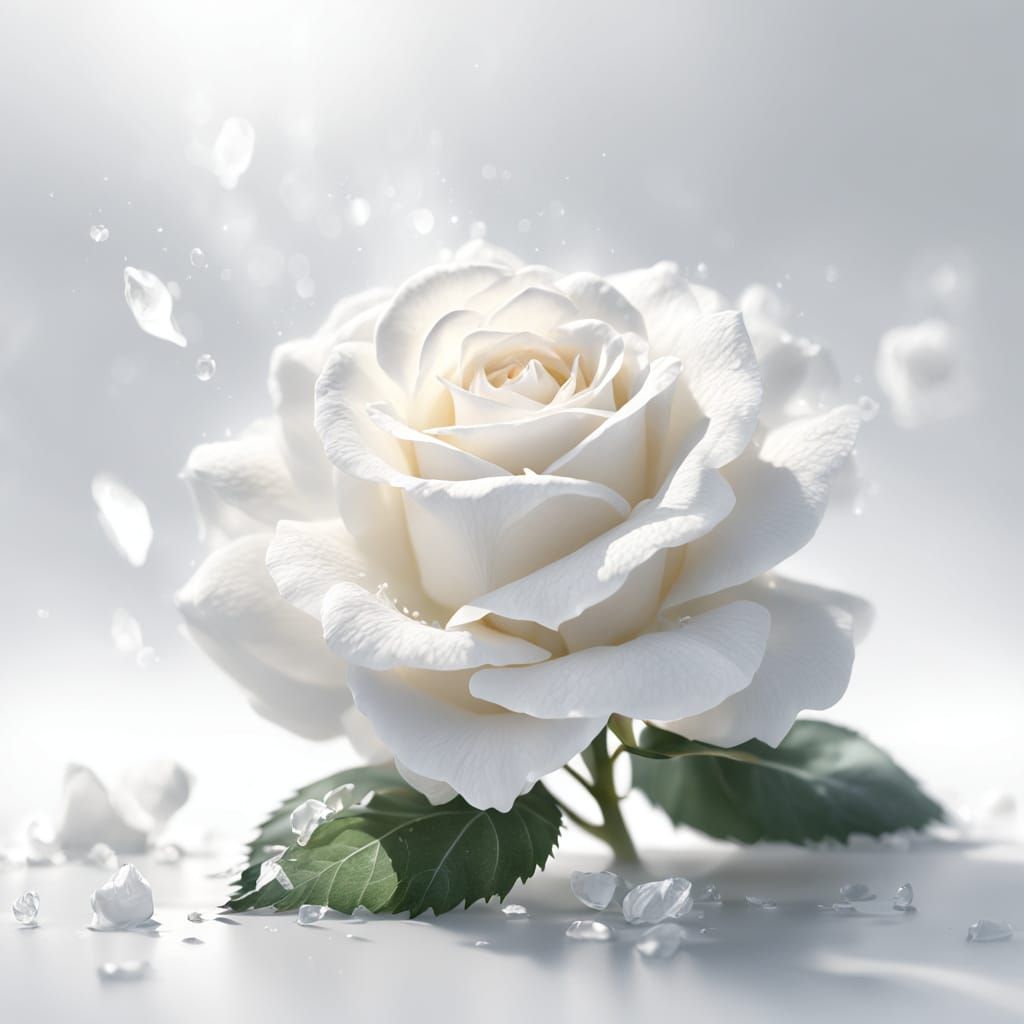 Hyper-Realistic White Rose Souffles Concept Art