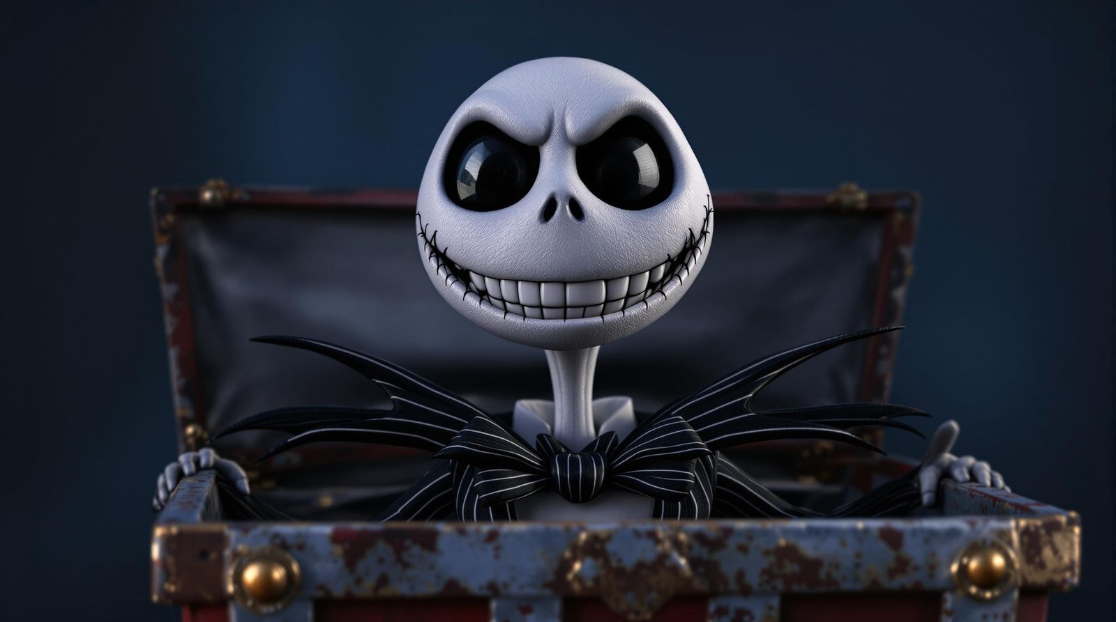 Jack Skellington Pops Out of Jack-in-the-Box in Hyperrealist...