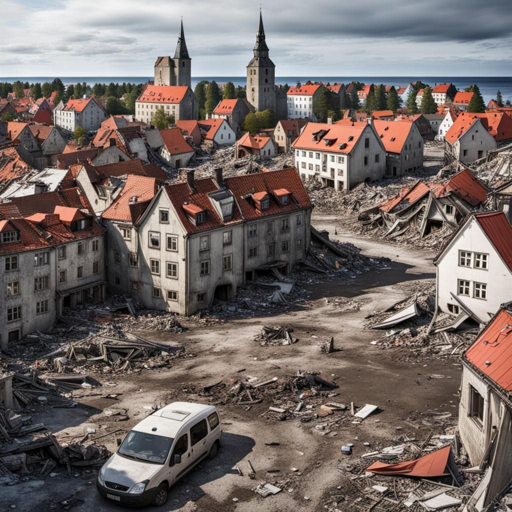 Post-Apocalyptic Visby After Tsunami