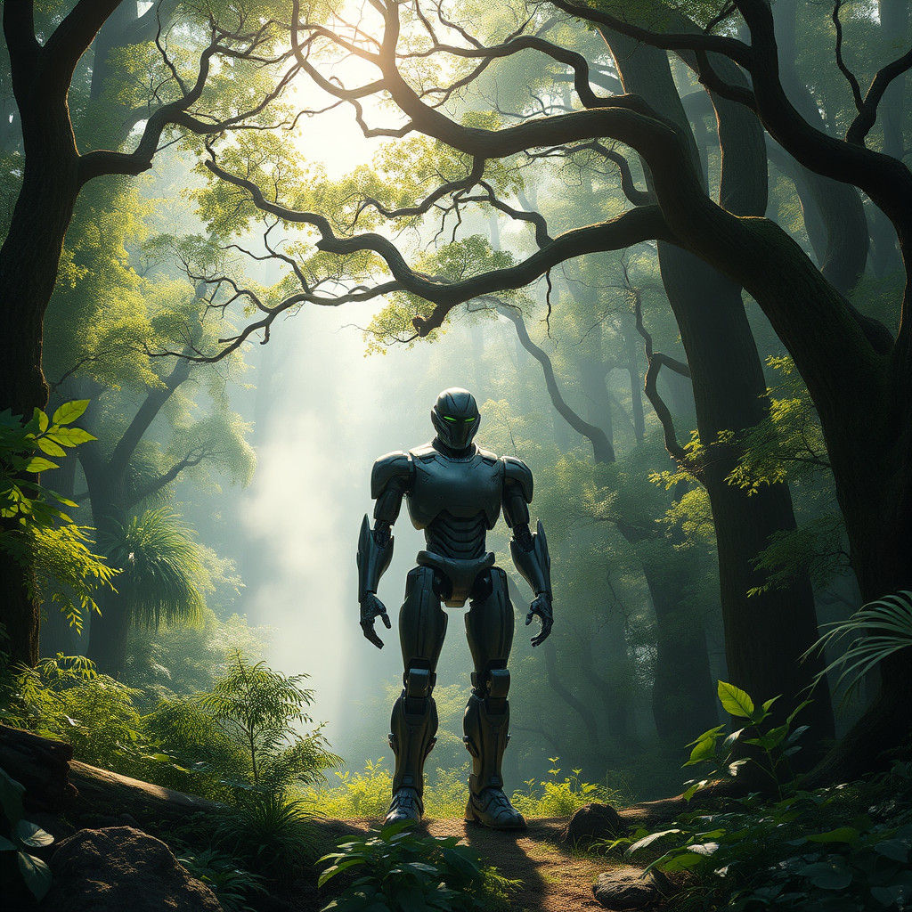 Robot in Forest: Cinematic Digital Matte Painting