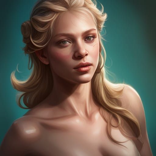 Venus as a Woman: Hyperdetailed Art Portrait