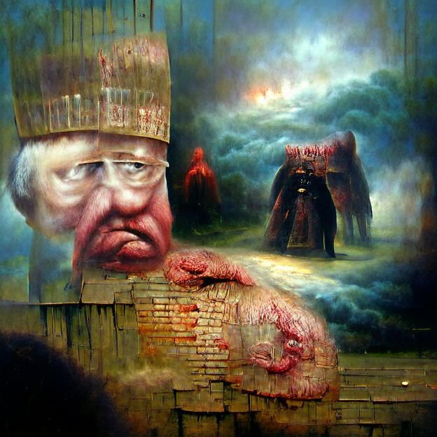Beksiński-Inspired Emperor Remains