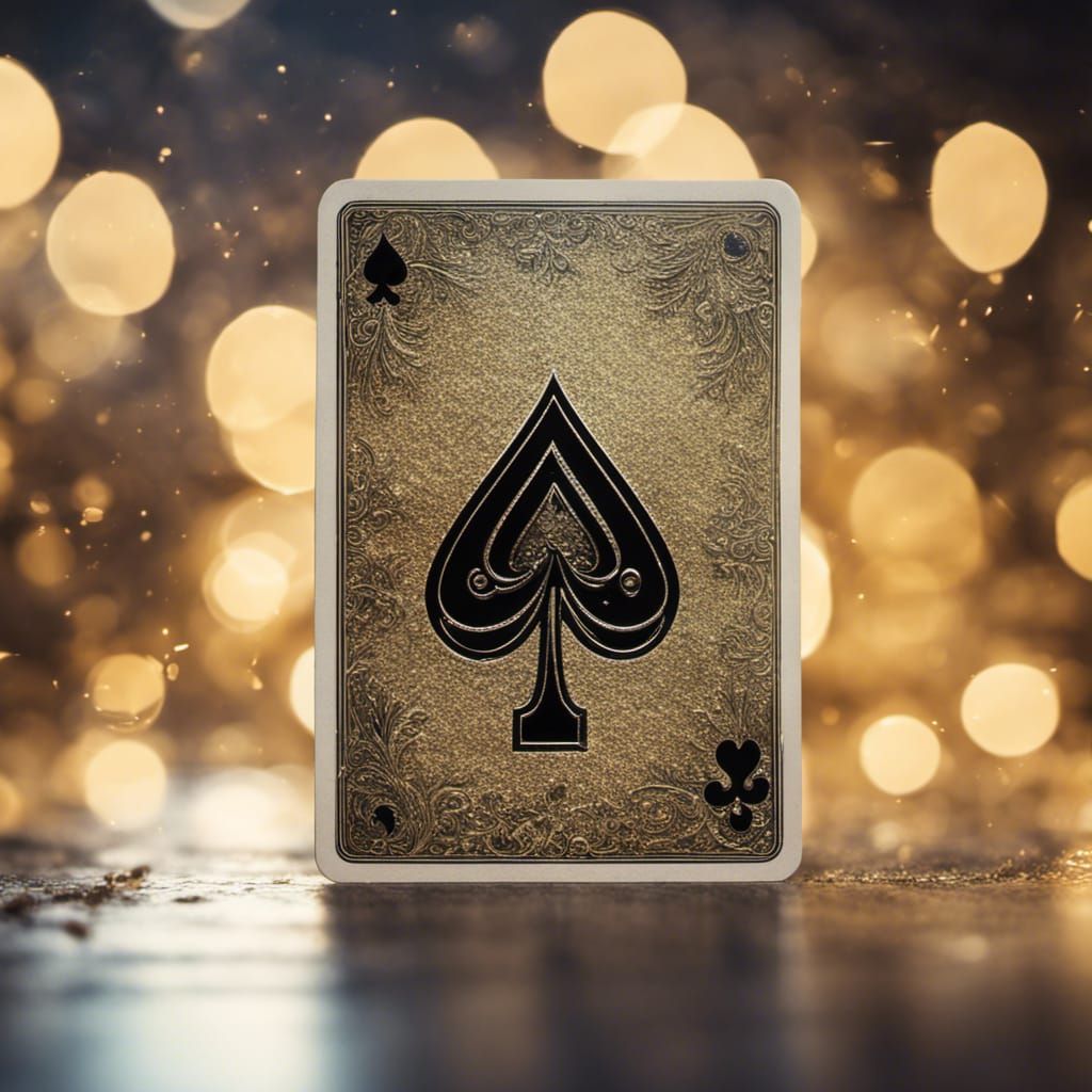 Ornate Four of Spades Playing Card in Macro