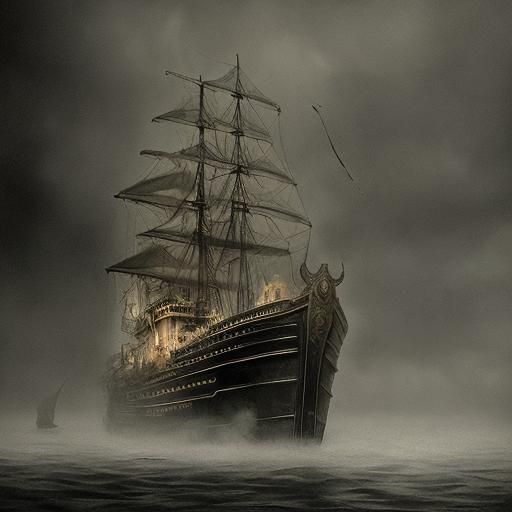 Surreal Portrait of Girl on Sinking Ship