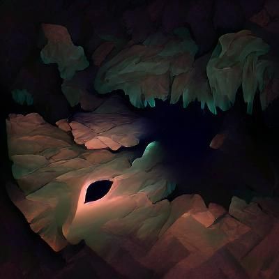 Mysterious Cave with Faint Inner Glow