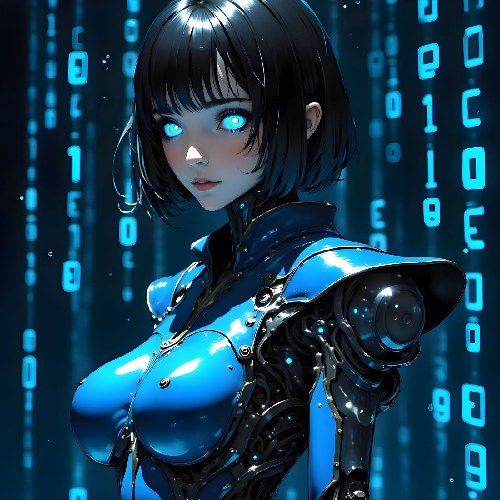 Robotic Woman Mathilda in Cyberpunk Armor