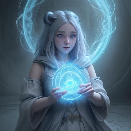 Cute Girl Wizard Summons Teddy Bear Knight