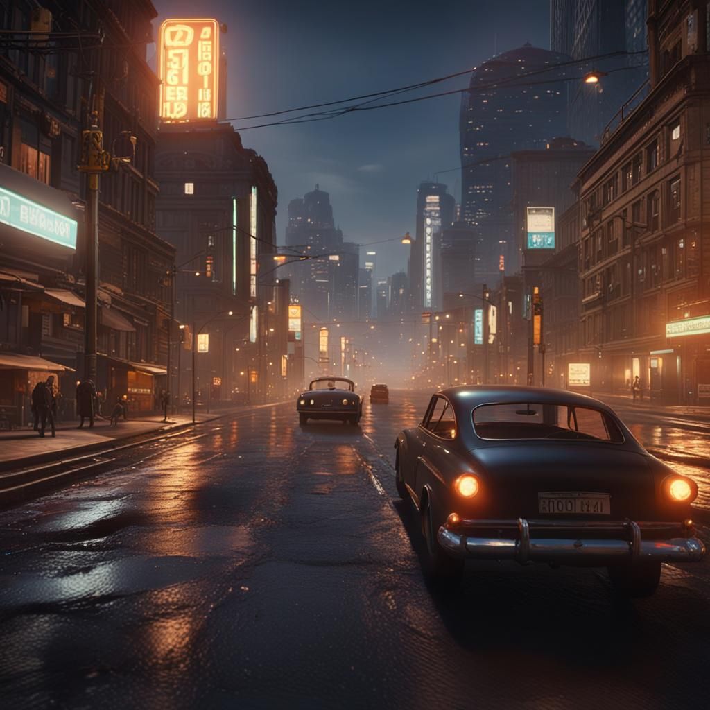 City at Dusk: 3D Cinematic Scene