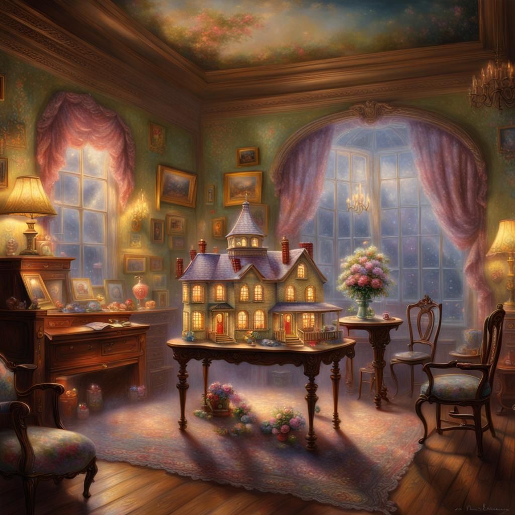 Victorian Dollhouse in Ethereal Fantasy Style