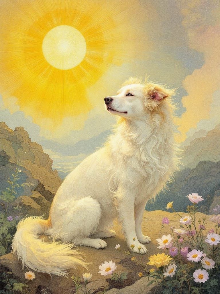 Divine Dog Bathed in Sunlight, Poetic Refinement