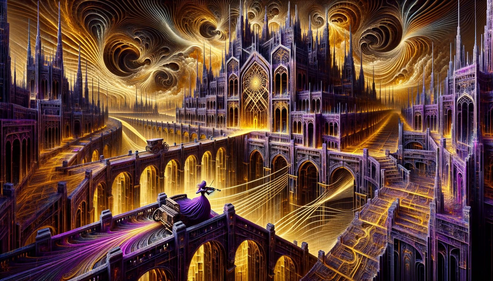 Ethereal Purple Citadel Emits Golden Vibrations