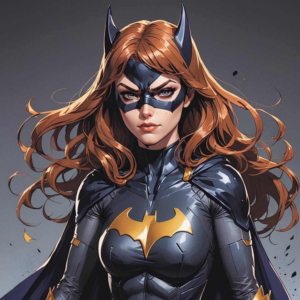 Batgirl in Anime Style, Cel-Shaded Manga Scan