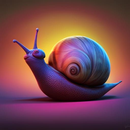 Turbo Snail Races Through City Streets: 3D Digital Art