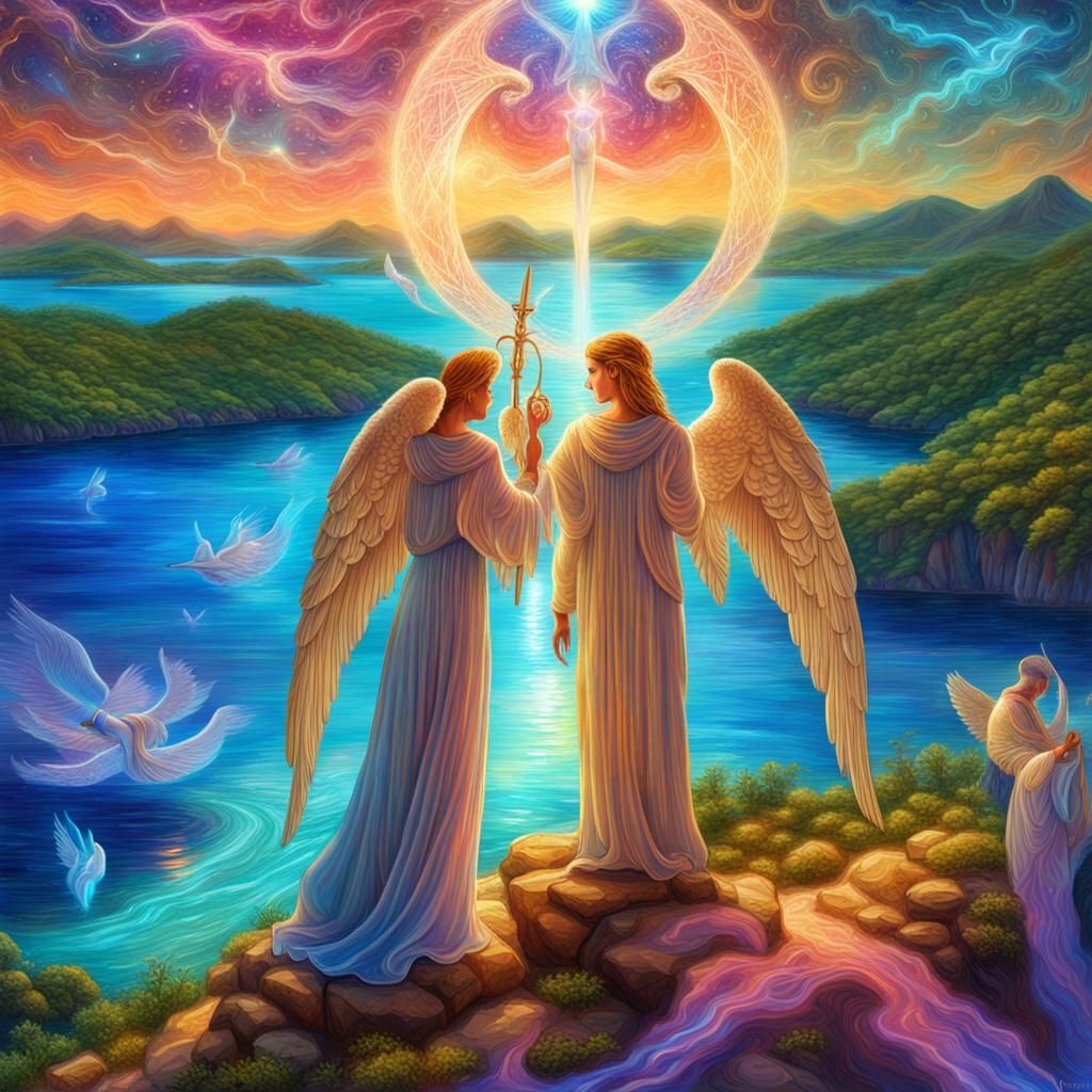 Angelic Astral View: Holographic Illustration