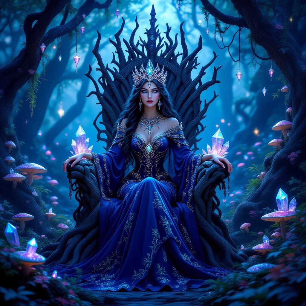 Mystical Nightfey Queen in Enchanted Forest