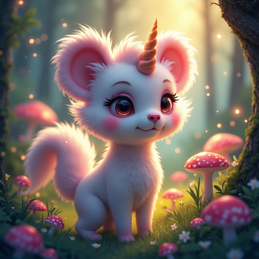 Magical Anime Girl in Forest, Fantasy Concept Art